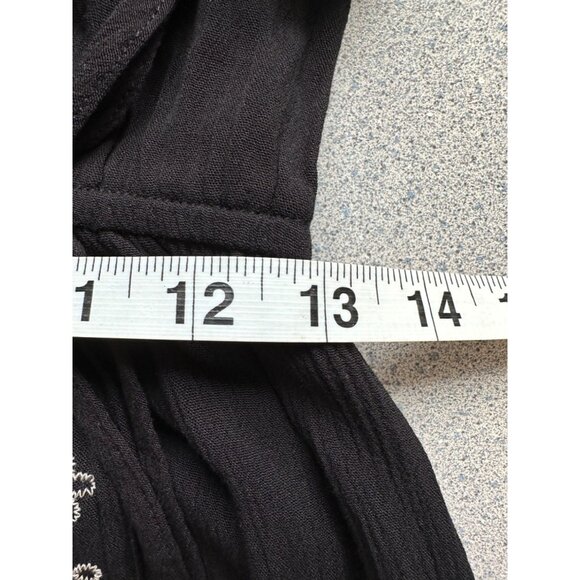 Knox Rose Midi Dress Women Medium Black Sleeveless Surplice Elastic Waist Tassel - Picture 10 of 11